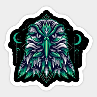 hawk head side retro Sticker